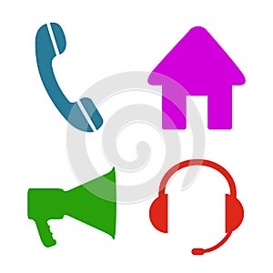 Set contact icons sign - for stock