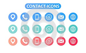 Set of Contact Us web icons in line style. Web and mobile icon. Chat, support, message, phone. Vector illustration