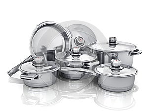 Set of cooking pots.