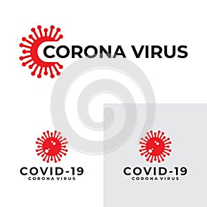 Set of corona virus logo icon vector design template
