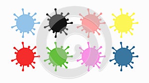 Set of Coronavirus Icons in Different Colors