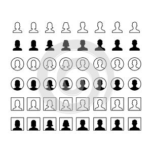 set of corporate business avatars vector icons