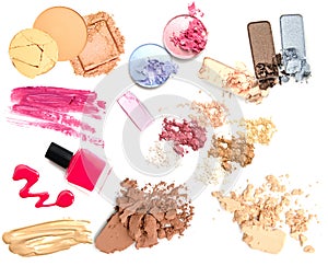 Set cosmetic products isolate. Make up product