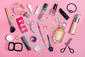 Set of cosmetics and accessories