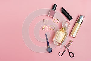 Set of cosmetics and accessories