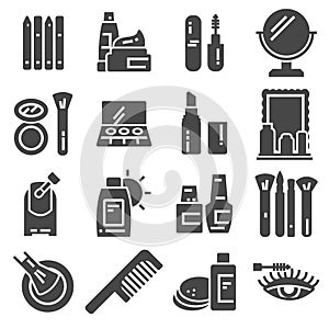 Set of Cosmetics Related Vector Icons
