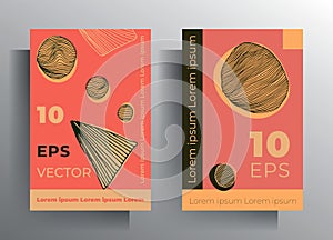 Set of cover templates, brochures, posters. Retro design