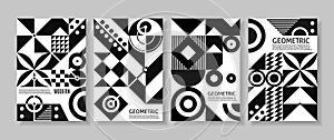 Abstract geometric pattern,Black and white background.