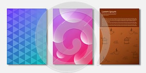 Set of Covers design, Transparency rectangle and circle with gradient background, Pattern of covers template set, Vector