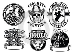 Set of cowboy badge