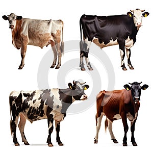 Set of cows isolated on a white background for your designs.