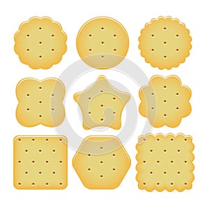 Set of cracker chips. vector