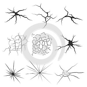 Set of cracks for disaster design.