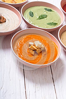 Set of cream soups