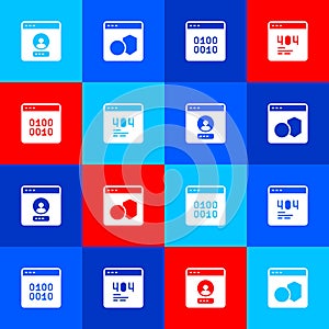 Set Create account screen, Software, Binary code and Page with 404 error icon. Vector