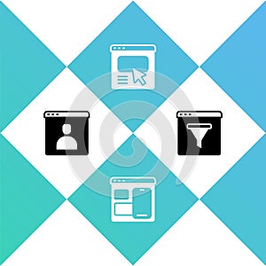 Set Create account screen, Web developer programming code, UI or UX design and Browser window icon. Vector