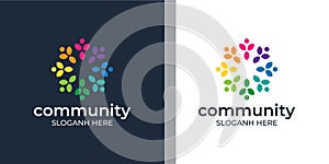 Set Creative colorful social group logo