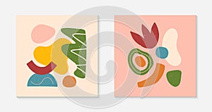 Set of creative universal artistic cards