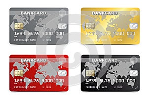 Set credit cards - vector