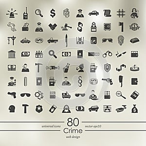 Set of crime icons