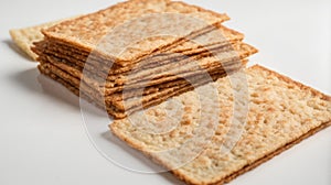 Set of crispbreads on a white isolated background.