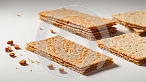 Set of crispbreads on a white isolated background.