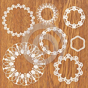 Set of crochet lacy frames.