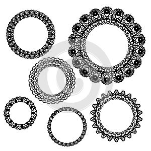 Set of crochet lacy frames.