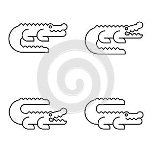 Set of Crocodile logo