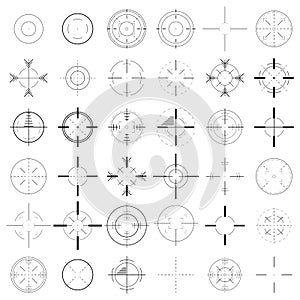 Set of crosshairs icon. Collection of targets and destination icons.