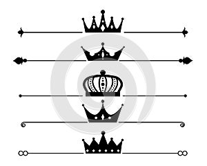 Set of crown separator or border design photo