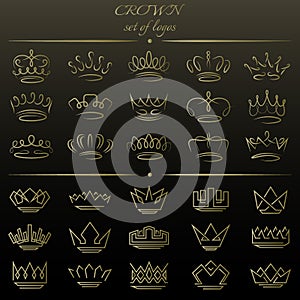 Set of crowns in different styles.