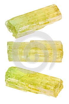 Set of crystals of Heliodor yellow Golden beryl