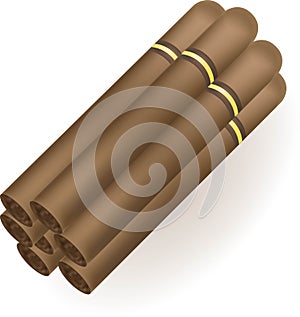 Set of Cuban cigars. Isolate on white background