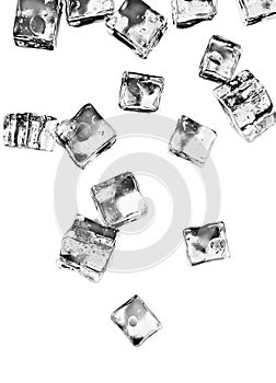 Ice cubes set isolated on white background