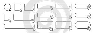 Set of cursor. Computer mouse click cursor gray arrow icons set and loading icons. Cursor icon. Vector illustration. Mouse click