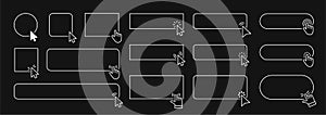 Set of cursor. Computer mouse click cursor gray arrow icons set and loading icons. Cursor icon. Vector illustration. Mouse click