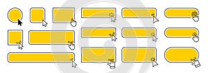 Set of cursor. Computer mouse click cursor gray arrow icons set and loading icons. Cursor icon. Vector illustration. Mouse click