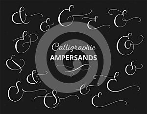 Set of custom decorative ampersands isolated on white. Great for wedding invitations, cards, banners, photo overlays and