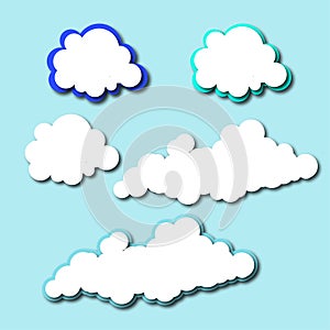Set of cute and beautiful cloud for decorate. Illustration