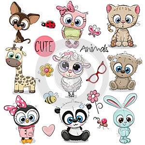 Set of Cute Cartoon Animals