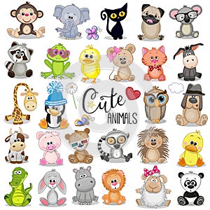 Set of Cute Cartoon Animals