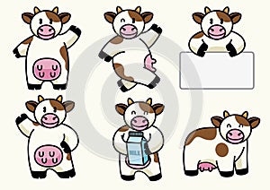 Set of cute cow