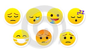 Set of cute emojis illustration photo