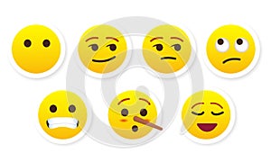 Set of cute emojis illustration photo