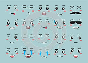 20 Set of Cute Face Emotions