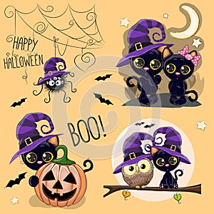 Set of Cute Halloween illustrations