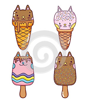 Set of cute icecreams