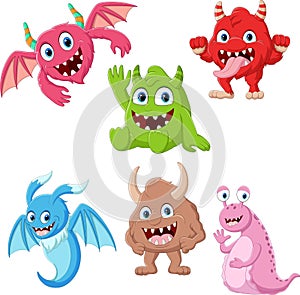 Set of cute monster cartoon