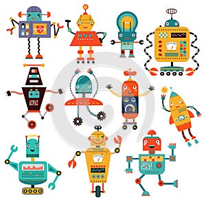 Set cute robots